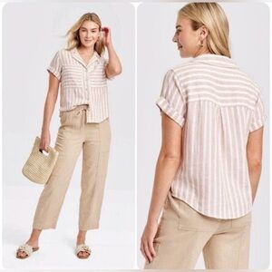 UNIVERSAL THREAD - Stripped Cropped Button Down Shirt